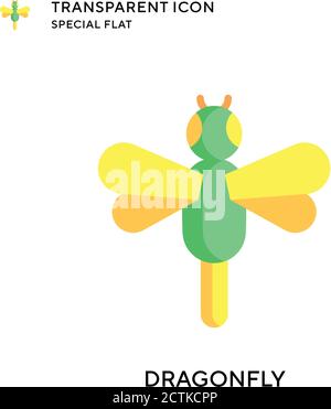 Dragonfly vector icon. Flat style illustration. EPS 10 vector. Stock Vector