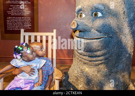 Huntsville Alabama,EarlyWorks Children's Museum,hands on activities fairytale fantasy,boy boys girl girls Black African Stock Photo