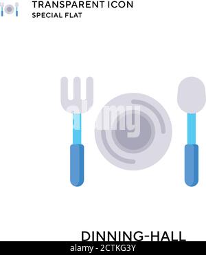 Dinning-hall vector icon. Flat style illustration. EPS 10 vector. Stock Vector