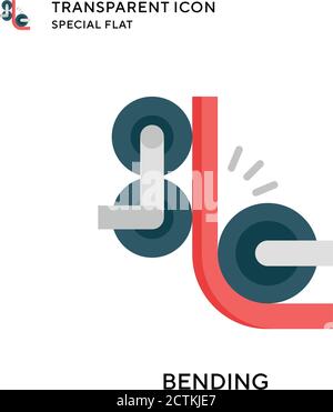 Bending vector icon. Flat style illustration. EPS 10 vector. Stock Vector