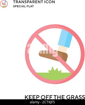 Keep off the grass vector icon. Flat style illustration. EPS 10 vector. Stock Vector