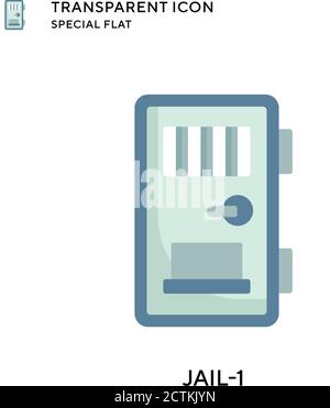 Jail-1 vector icon. Flat style illustration. EPS 10 vector. Stock Vector