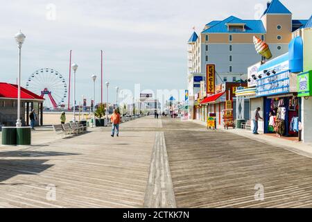 Ocean City, Maryland, Early Spring, Boardwalk Stock Photo