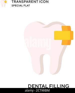 Icon filling tooth crown restoration, infographic dental filling doctor ...