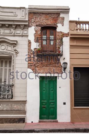 Casa Minima, located in the iconic neighborhood of San Telmo in Buenos Aires, is the narrowest house in the city. Stock Photo