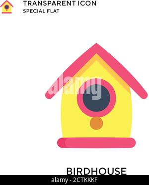 Birdhouse vector icon. Flat style illustration. EPS 10 vector. Stock Vector