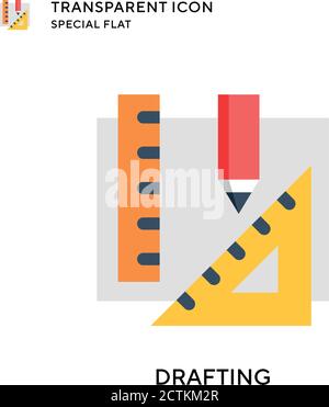 Drafting vector icon. Flat style illustration. EPS 10 vector. Stock Vector