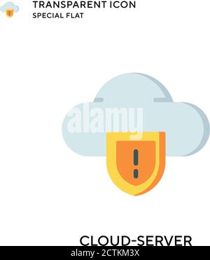 Cloud-server vector icon. Flat style illustration. EPS 10 vector. Stock Vector