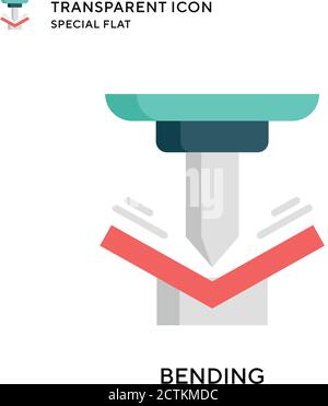 Bending vector icon. Flat style illustration. EPS 10 vector. Stock Vector