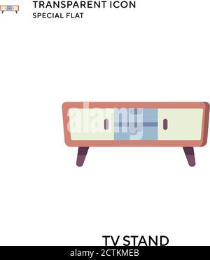 Tv stand vector icon. Flat style illustration. EPS 10 vector. Stock Vector