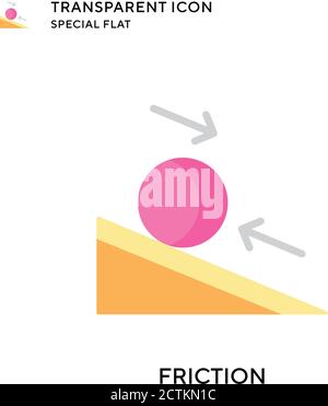 Friction vector icon. Flat style illustration. EPS 10 vector. Stock Vector
