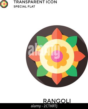 Rangoli vector icon. Flat style illustration. EPS 10 vector. Stock Vector