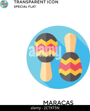 Maracas vector icon. Flat style illustration. EPS 10 vector. Stock Vector