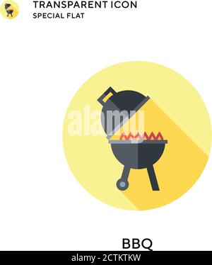 Bbq vector icon. Flat style illustration. EPS 10 vector. Stock Vector