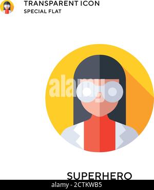 Superhero vector icon. Flat style illustration. EPS 10 vector. Stock Vector