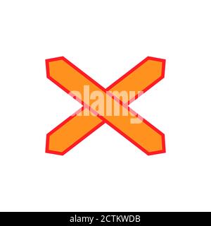 signs are prohibited from continuing at railroad crossings,vector design template illustration Stock Vector