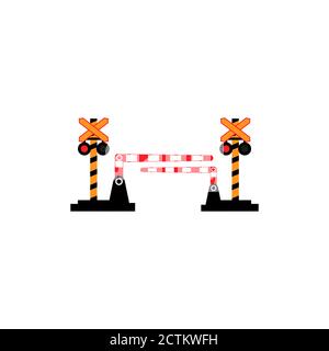 train warning signs and signs vector design template illustration Stock Vector
