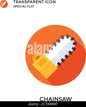 Chainsaw vector icon. Flat style illustration. EPS 10 vector. Stock Vector