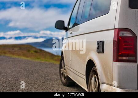 extreme camping in a volkswagen california on iceland, travel Stock Photo