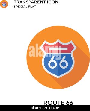 Route 66 vector icon. Flat style illustration. EPS 10 vector. Stock Vector