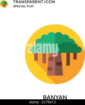 Banyan vector icon. Flat style illustration. EPS 10 vector. Stock Vector
