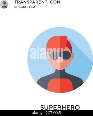 Superhero vector icon. Flat style illustration. EPS 10 vector. Stock Vector