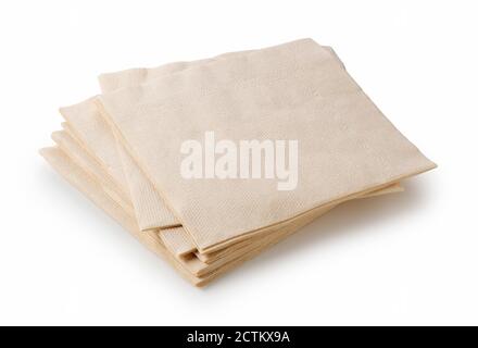 Paper napkins on a white background Stock Photo