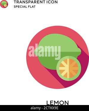 Lemon vector icon. Flat style illustration. EPS 10 vector. Stock Vector