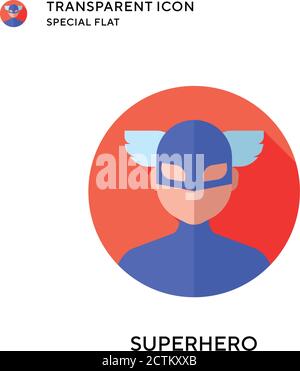 Superhero vector icon. Flat style illustration. EPS 10 vector. Stock Vector