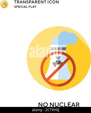 No nuclear vector icon. Flat style illustration. EPS 10 vector. Stock Vector