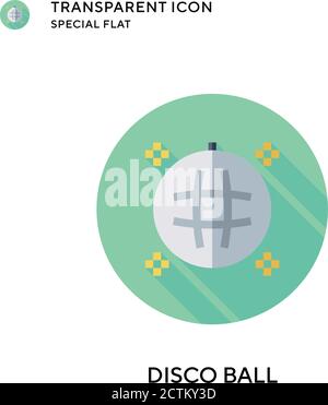 Disco ball vector icon. Flat style illustration. EPS 10 vector. Stock Vector