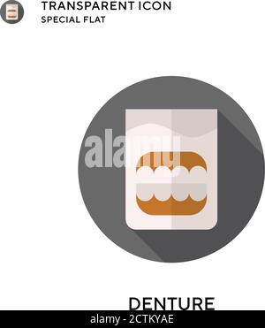 Denture vector icon. Flat style illustration. EPS 10 vector. Stock Vector