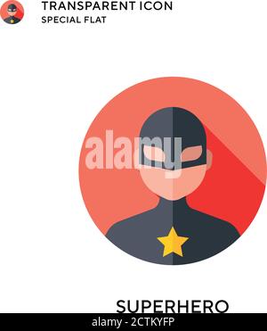 Superhero vector icon. Flat style illustration. EPS 10 vector. Stock Vector