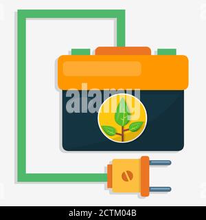 eco battery concept vector illustration in flat style Stock Vector