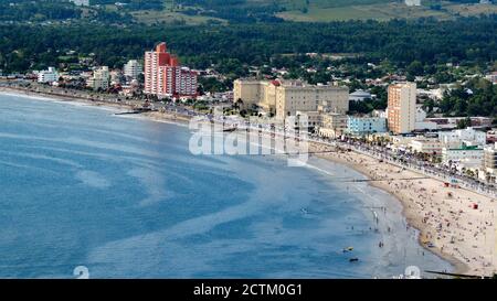 Aerial view of the coast of piriapolis, its beaches and downtown Stock Photo