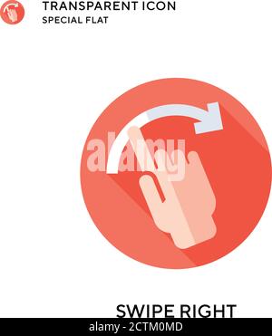 Swipe right vector icon. Flat style illustration. EPS 10 vector. Stock Vector