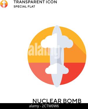 Nuclear bomb vector icon. Flat style illustration. EPS 10 vector. Stock Vector