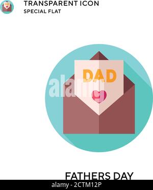 Fathers day vector icon. Flat style illustration. EPS 10 vector. Stock Vector