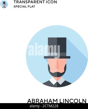 Abraham lincoln vector icon. Flat style illustration. EPS 10 vector. Stock Vector