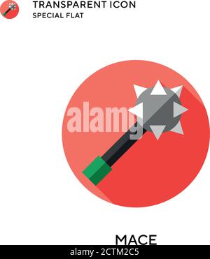 Mace vector icon. Flat style illustration. EPS 10 vector. Stock Vector