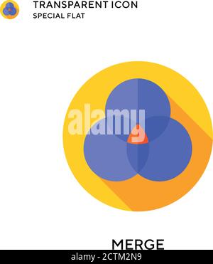Merge vector icon. Flat style illustration. EPS 10 vector. Stock Vector