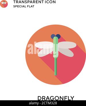 Dragonfly vector icon. Flat style illustration. EPS 10 vector. Stock Vector