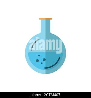 Chemistry flat icon, icon for education. Design template vector Stock Vector
