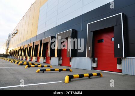Loading docks of a modern logistics complex. Stock Photo