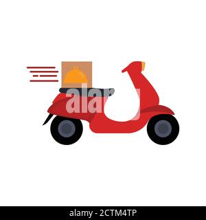 Motorcycle delivery flat icon, vector illustration. Design template vector Stock Vector