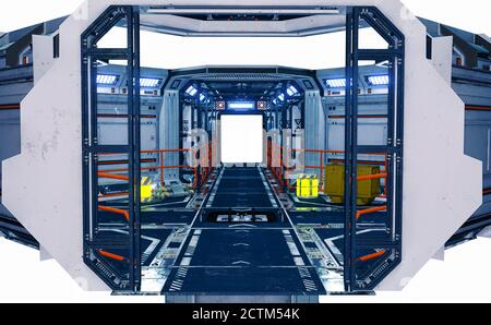 Spaceship Interior, 3D illustration, 3D rendering Stock Photo