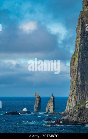 Risin og Kellingin closeup view in Faroe islands Stock Photo