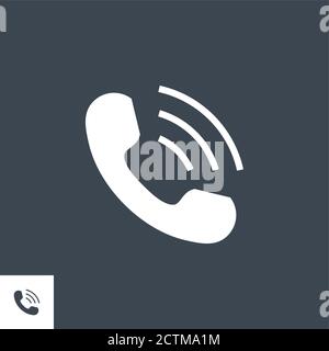 Handset related vector glyph icon. Stock Vector