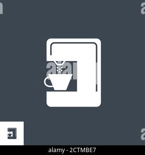 Coffee Maker related vector glyph icon. Stock Vector