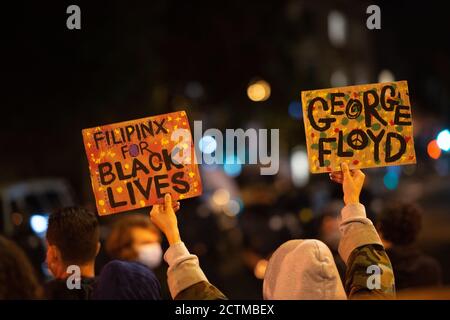 San Francisco, California, USA. 23rd September, 2020. Defund SFPD Protestors march in San Francisco in protest of Breonna Taylor Jury Decision. Credit: albert halim/Alamy Live News